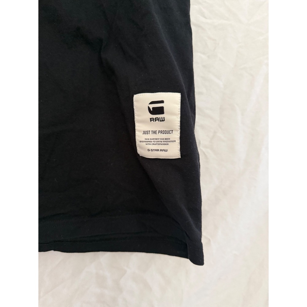 G-Star Raw Graphic Logo T-Shirt Mens Black Crew Neck Medium - Picture 3 of 6